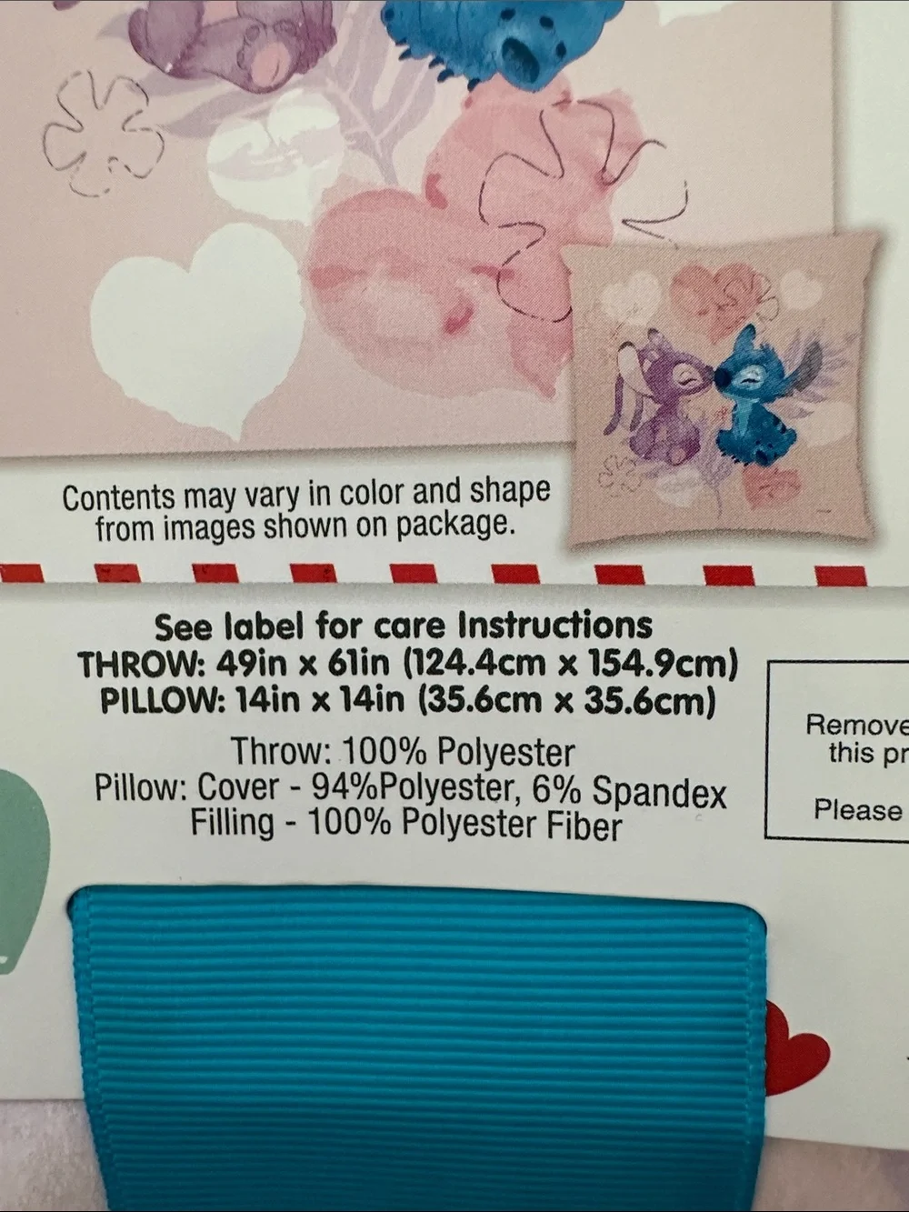 Disney Pink and Blue Stitch Pillow Throw Set